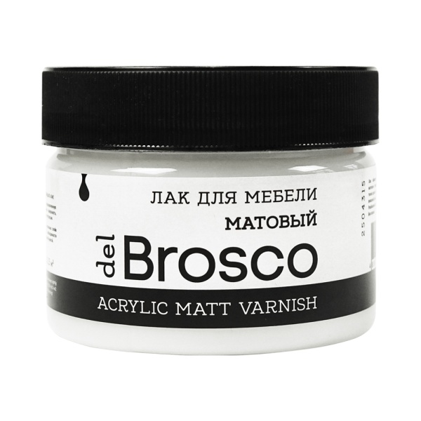 Лак для мебели матовый акриловый del Brosco, банка 250 мл