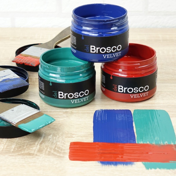 Британский зелёный, краска интерьерная акриловая del Brosco Velvet, банка 250 мл