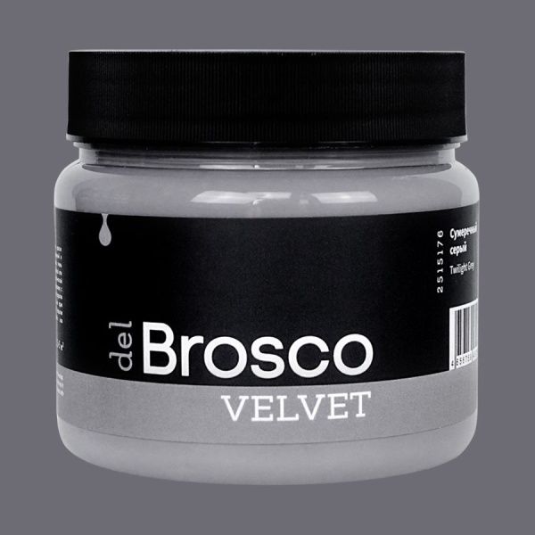 Сумеречный серый, краска интерьерная акриловая del Brosco Velvet, банка 400 мл