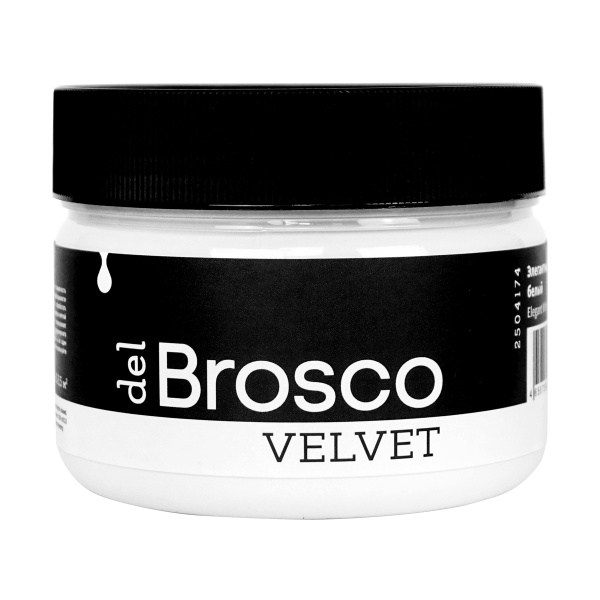 Элегантный белый, краска интерьерная акриловая del Brosco Velvet, банка 250 мл Элегантный белый, краска интерьерная акриловая del Brosco Velvet, банка 250 мл