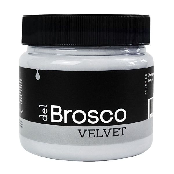 Жемчужно-серый, краска интерьерная акриловая del Brosco Velvet, банка 400 мл