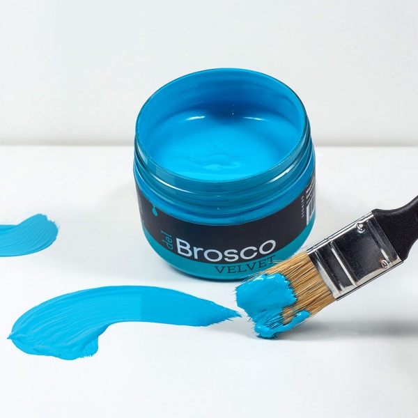 Морской бирюзовый, краска интерьерная акриловая del Brosco Velvet, банка 250 мл Морской бирюзовый, краска интерьерная акриловая del Brosco Velvet, банка 250 мл
