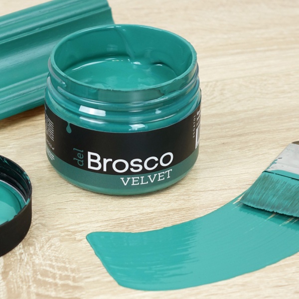 Британский зелёный, краска интерьерная акриловая del Brosco Velvet, банка 250 мл