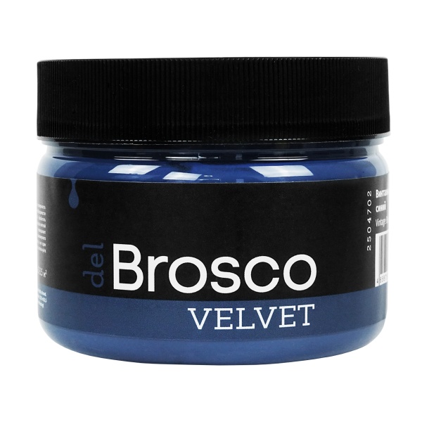 Винтажный синий, краска интерьерная акриловая del Brosco Velvet, банка 250 мл