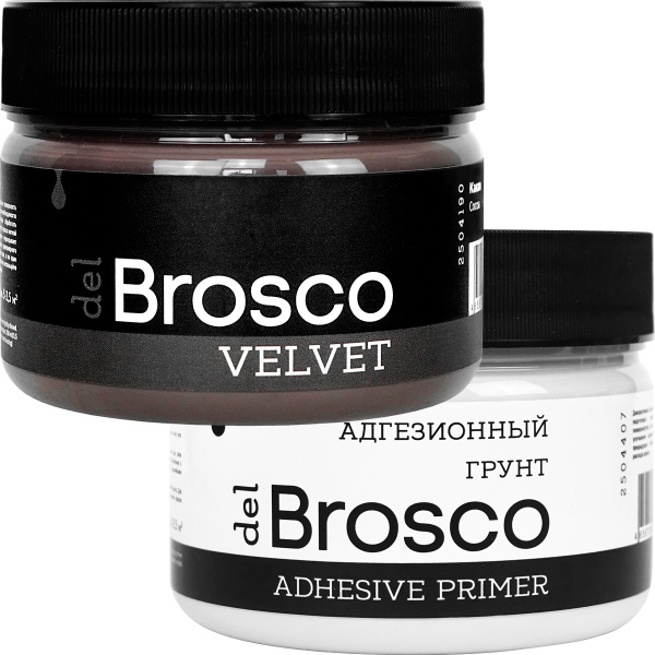 Какао, краска акриловая и грунт адгезионный del Brosco в наборе, 2 шт по 250 мл