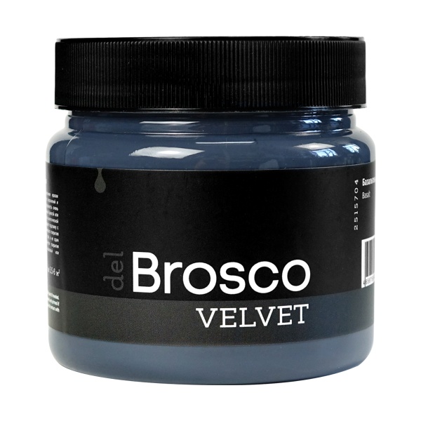 Базальтовый, краска интерьерная акриловая del Brosco Velvet, банка 400 мл Базальтовый, краска интерьерная акриловая del Brosco Velvet, банка 400 мл