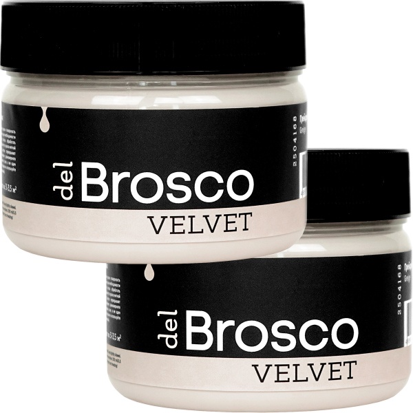 Грейдж, краска интерьерная акриловая del Brosco Velvet в наборе, 2 шт по 250 мл