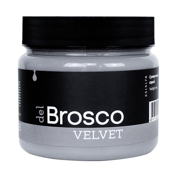 Сумеречный серый, краска интерьерная акриловая del Brosco Velvet, банка 400 мл Сумеречный серый, краска интерьерная акриловая del Brosco Velvet, банка 400 мл