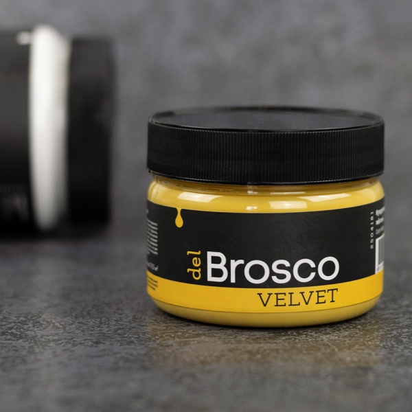 Кукурузный жёлтый, краска интерьерная акриловая del Brosco Velvet, банка 400 мл