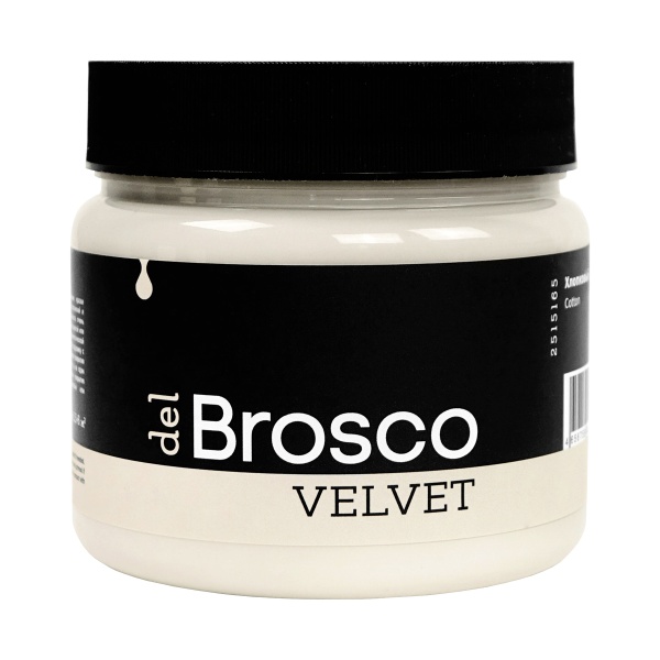 Хлопковый, краска интерьерная акриловая del Brosco Velvet, банка 400 мл