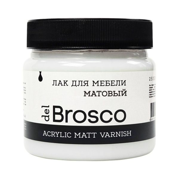 Лак для мебели матовый акриловый del Brosco, банка 400 мл