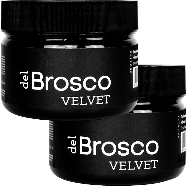 Глубокий Чёрный, краска интерьерная акриловая del Brosco Velvet в наборе, 2 шт по 250 мл