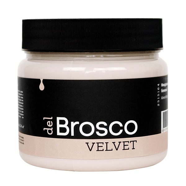 Миндальный бежевый, краска интерьерная акриловая del Brosco Velvet, банка 400 мл