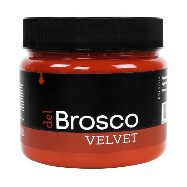 Тициановый красный, краска интерьерная акриловая del Brosco Velvet, банка 400 мл