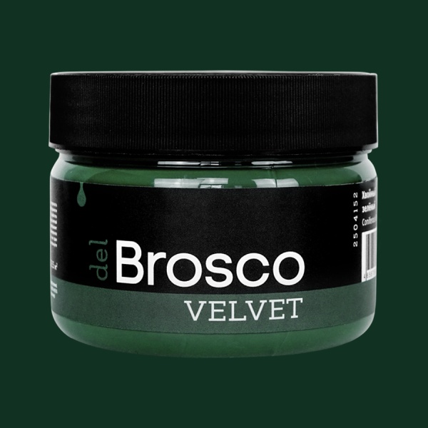 Хвойный зелёный, краска интерьерная акриловая del Brosco Velvet, банка 250 мл