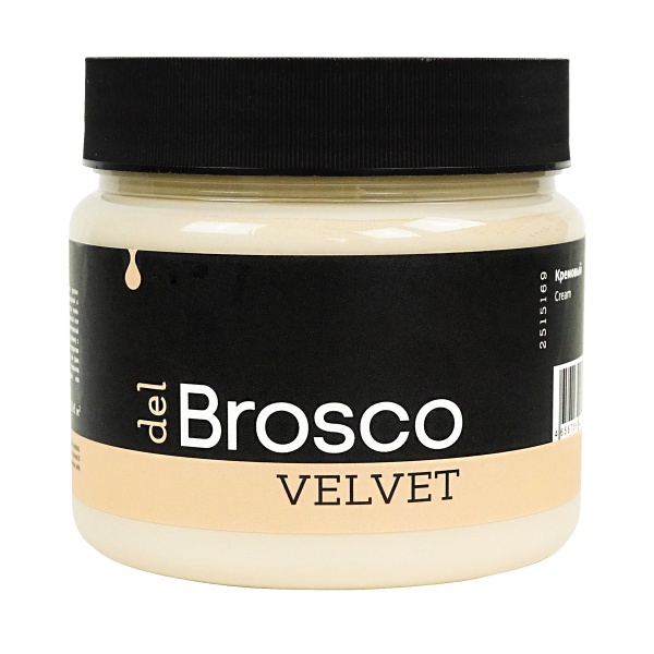 Кремовый, краска интерьерная акриловая del Brosco Velvet, банка 400 мл Кремовый, краска интерьерная акриловая del Brosco Velvet, банка 400 мл