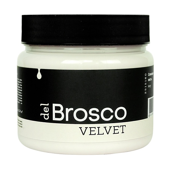 Слоновая кость, краска интерьерная акриловая del Brosco Velvet, банка 400 мл