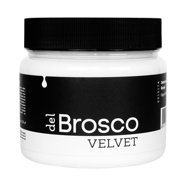 Элегантный белый, краска интерьерная акриловая del Brosco Velvet, банка 400 мл
