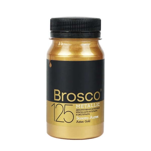 Золото Ацтек, краска интерьерная акриловая del Brosco Metallic, банка 100 мл
