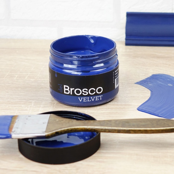 Винтажный синий, краска интерьерная акриловая del Brosco Velvet, банка 250 мл
