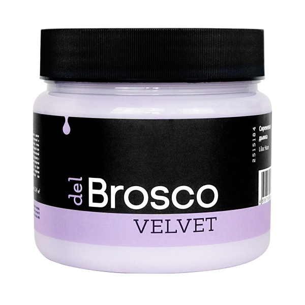 Сиреневая дымка, краска интерьерная акриловая del Brosco Velvet, банка 400 мл