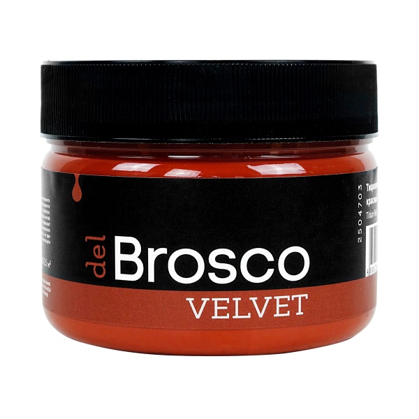 Тициановый красный, краска интерьерная акриловая del Brosco Velvet, банка 250 мл
