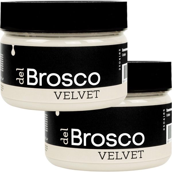 Хлопковый, краска интерьерная акриловая del Brosco Velvet в наборе, 2 шт по 250 мл