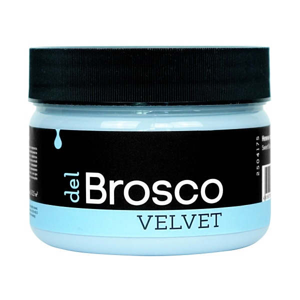 Нежно-голубой, краска интерьерная акриловая del Brosco Velvet, банка 250 мл