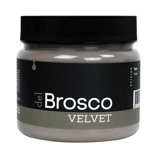 Тауп, краска интерьерная акриловая del Brosco Velvet, банка 400 мл