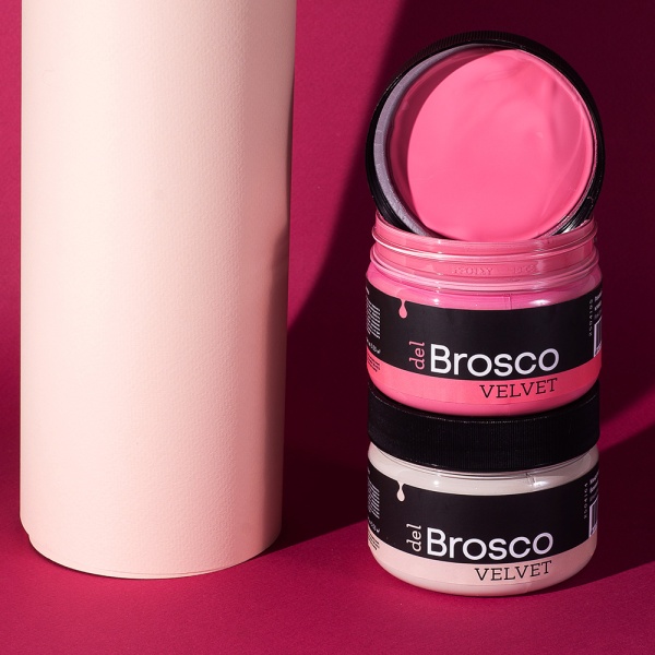 Розовый клевер, краска интерьерная акриловая del Brosco Velvet, банка 400 мл