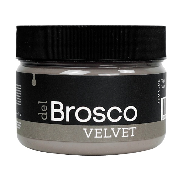 Тауп, краска интерьерная акриловая del Brosco Velvet, банка 250 мл