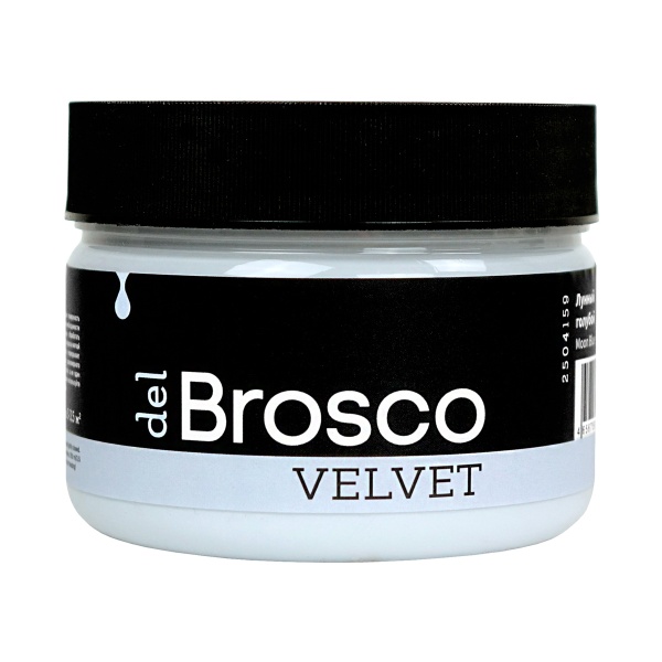 Лунный голубой, краска интерьерная акриловая del Brosco Velvet, банка 250 мл