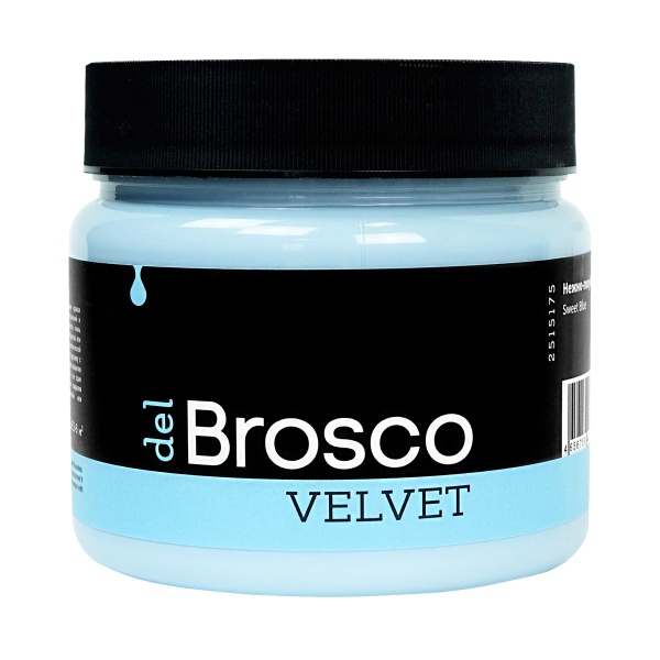 Нежно-голубой, краска интерьерная акриловая del Brosco Velvet, банка 400 мл