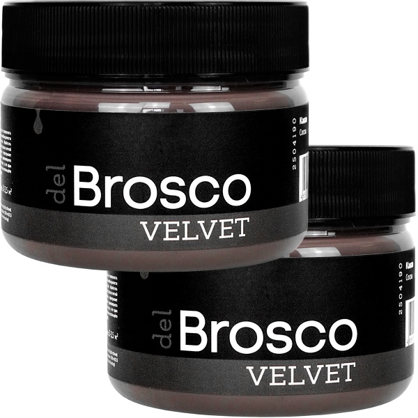 Какао, краска интерьерная акриловая del Brosco Velvet в наборе, 2 шт по 250 мл