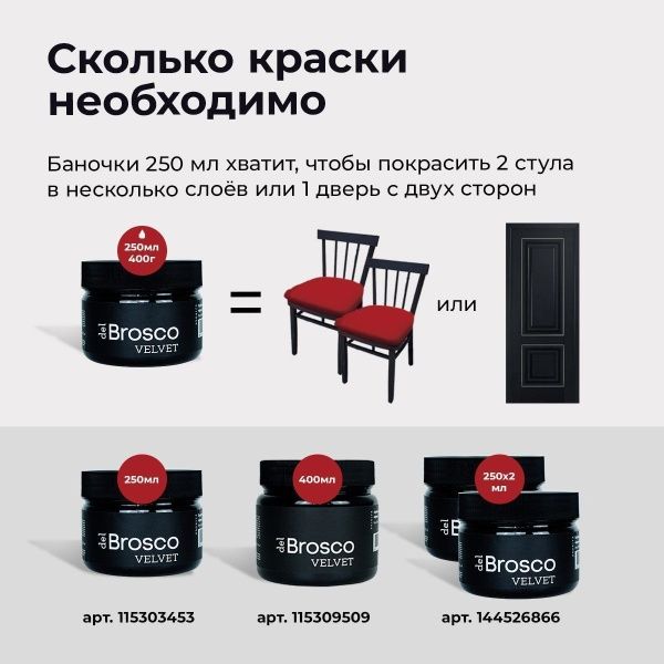 Базальтовый, краска интерьерная акриловая del Brosco Velvet, банка 400 мл