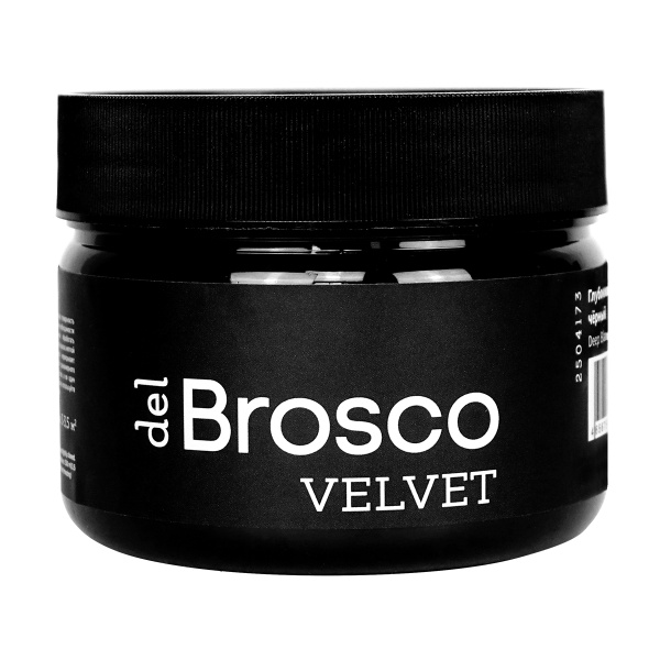Глубокий чёрный, краска интерьерная акриловая del Brosco Velvet, банка 250 мл