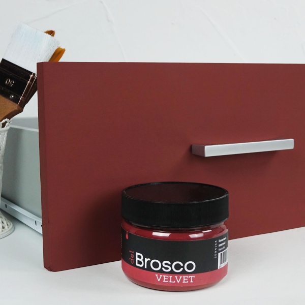 Кленовый красный, краска интерьерная акриловая del Brosco Velvet, банка 250 мл