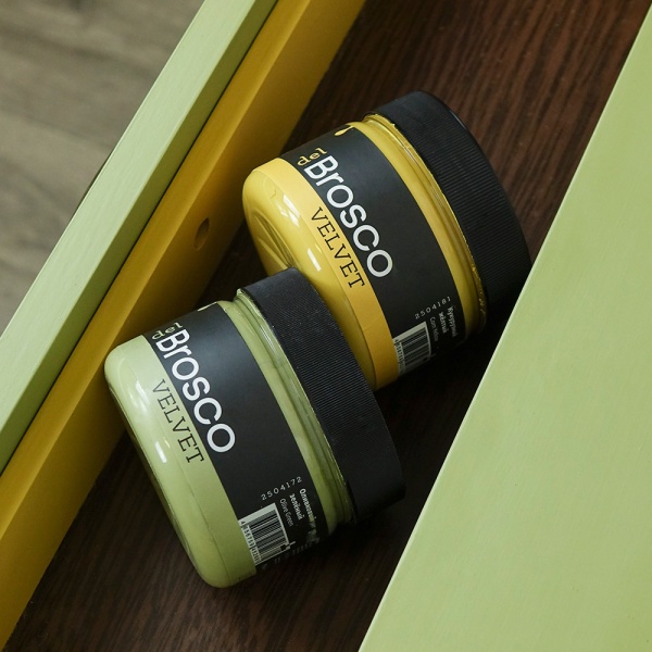 Оливковый зелёный, краска интерьерная акриловая del Brosco Velvet, банка 400 мл