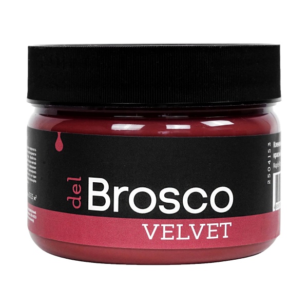 Кленовый красный, краска интерьерная акриловая del Brosco Velvet, банка 250 мл