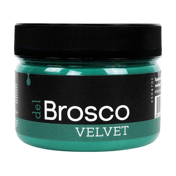 Британский зелёный, краска интерьерная акриловая del Brosco Velvet, банка 250 мл