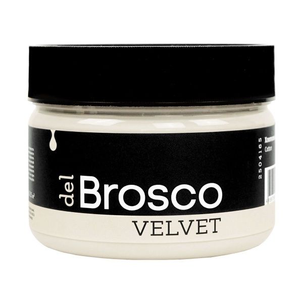 Хлопковый, краска интерьерная акриловая del Brosco Velvet, банка 250 мл