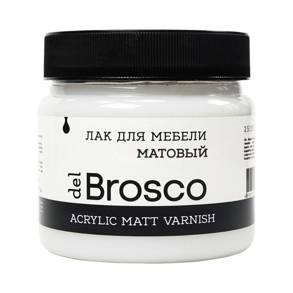 Лак для мебели матовый акриловый del Brosco, банка 400 мл