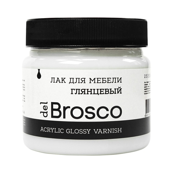 Лак для мебели глянцевый акриловый del Brosco, банка 400 мл