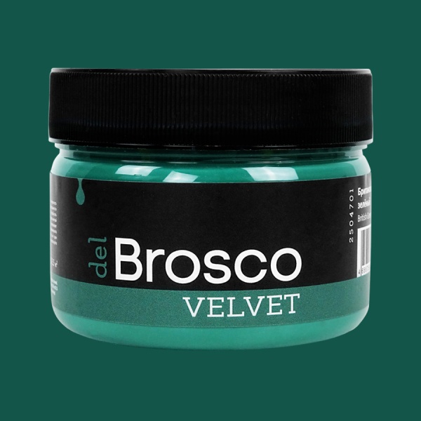 Британский зелёный, краска интерьерная акриловая del Brosco Velvet, банка 250 мл