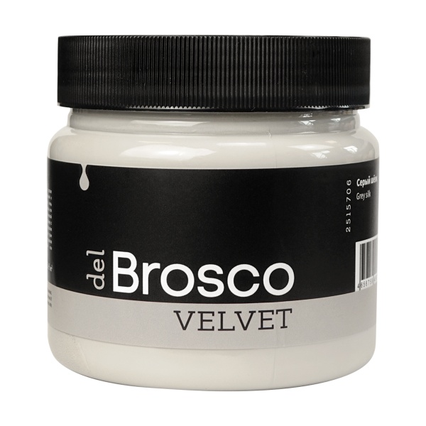 Серый шёлк, краска интерьерная акриловая del Brosco Velvet, банка 400 мл