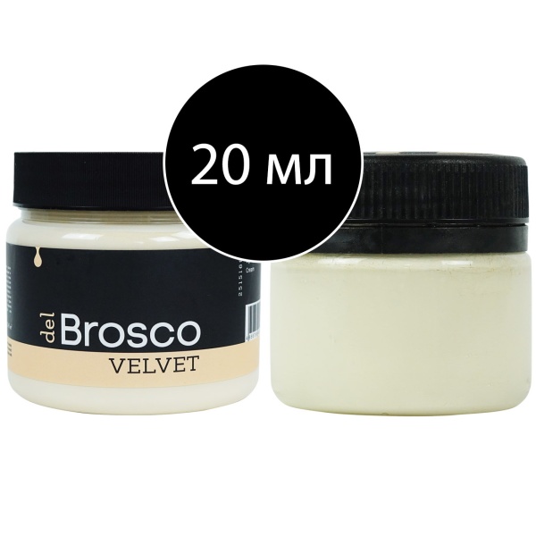 Кремовый, краска интерьерная акриловая del Brosco Velvet, тестер/пробник, банка 20 мл