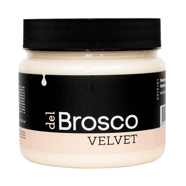 Ванильный бежевый, краска интерьерная акриловая del Brosco Velvet, банка 400 мл