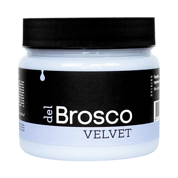 Голубая гортензия, краска интерьерная акриловая del Brosco Velvet, банка 400 мл