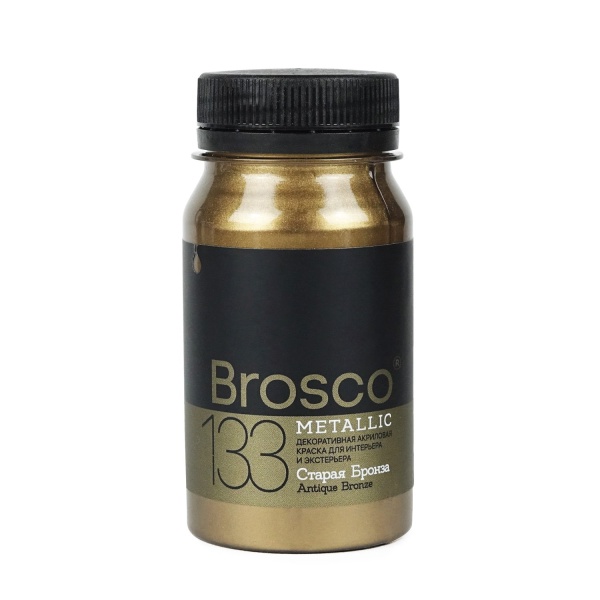Старая Бронза, краска интерьерная акриловая del Brosco Metallic, банка 100 мл