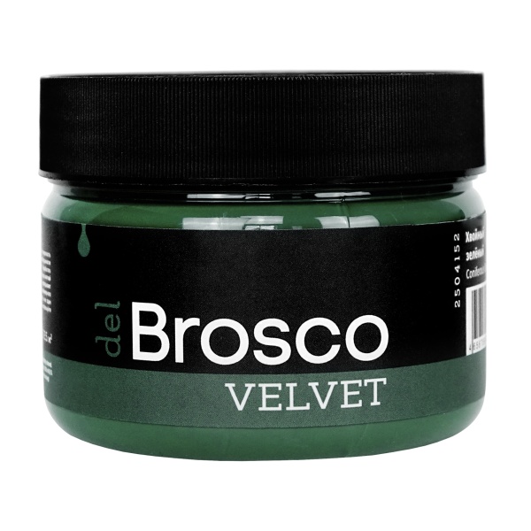 Хвойный зелёный, краска интерьерная акриловая del Brosco Velvet, банка 250 мл